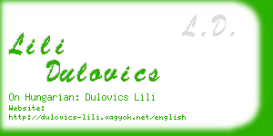 lili dulovics business card